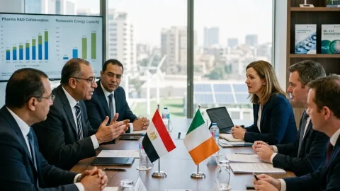 Egypt, Ireland Explore Industrial Cooperation in Pharmaceuticals, Renewable Energy, and Advanced Technologies